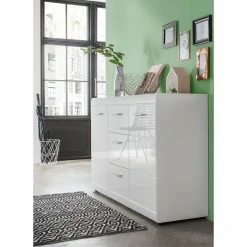 Germania Sideboard Adana - Hochglanz Weiß -BÜROMÖBEL Verkaufsgeschäft sideboard adana hochglanz weiss 5188200