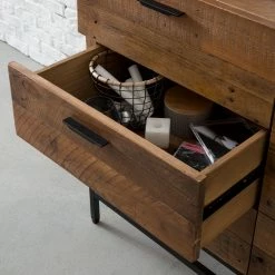 Ars manufacti Sideboard Grasby - Altholz Pinie / Metall - Pinie Dunkel / Schwarz -BÜROMÖBEL Verkaufsgeschäft sideboard grasby altholz pinie metall pinie dunkel schwarz 4920616