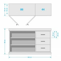Ars manufacti Sideboard Hunter - Mango massiv / Metall - Mango / Blaugrau -BÜROMÖBEL Verkaufsgeschäft sideboard hunter mango massiv metall mango blaugrau 5018748