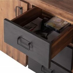 Ars manufacti Sideboard Manchester II - Akazie teilmassiv / Metall - Akazie / Anthrazit -BÜROMÖBEL Verkaufsgeschäft sideboard manchester ii akazie massiv metall 4876156