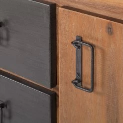 Ars manufacti Sideboard Manchester II - Akazie teilmassiv / Metall - Akazie / Anthrazit -BÜROMÖBEL Verkaufsgeschäft sideboard manchester ii akazie massiv metall 4876172