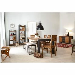 Ars manufacti Regal Manchester III - Akazie massiv / Metall - Akazie / Anthrazit -BÜROMÖBEL Verkaufsgeschäft sideboard manchester ii akazie massiv metall 4876348