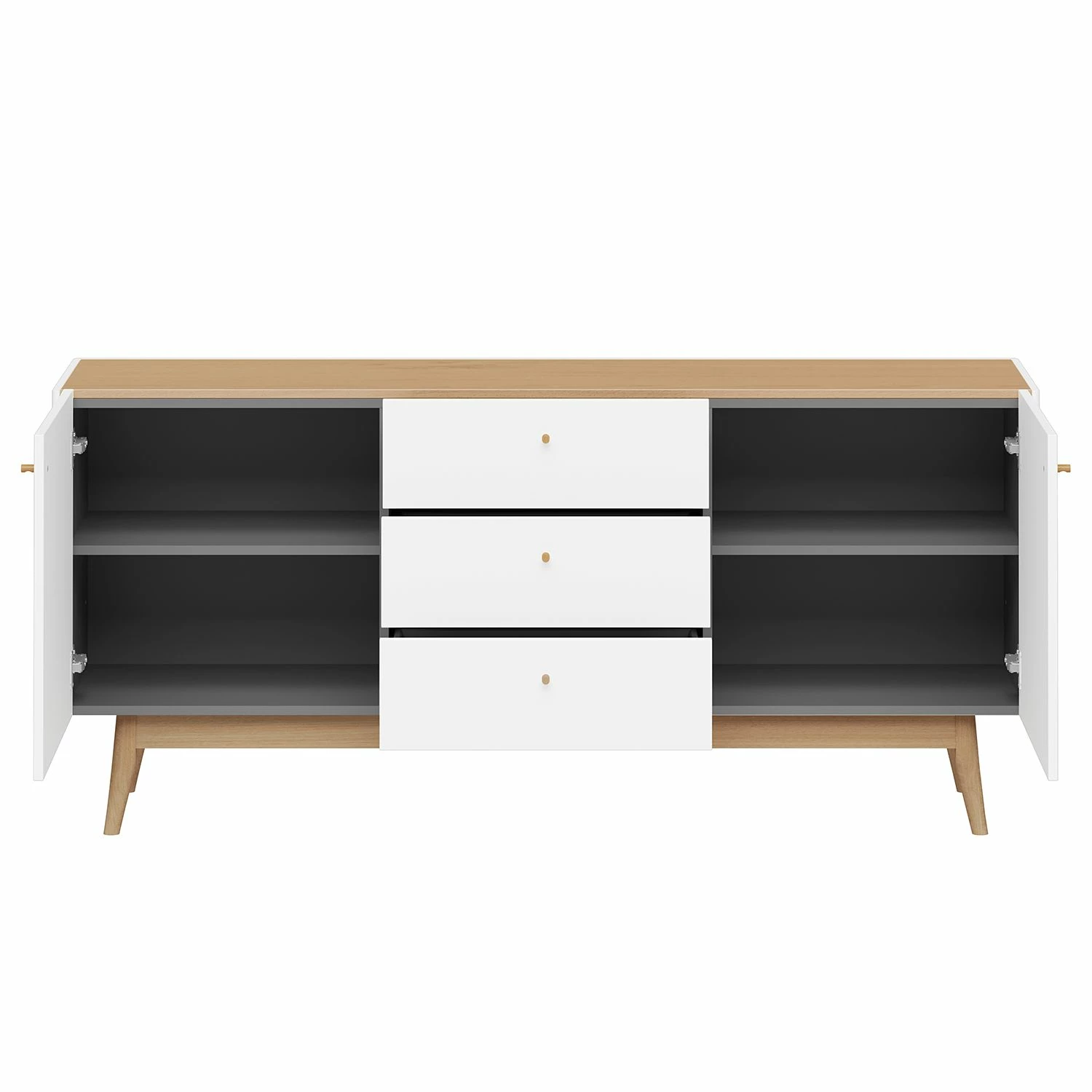 Germania Sideboard Monteo I - Weiß / Eiche 6 Germania Sideboard Monteo I - Weiß / Eiche – Bild 4