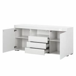 Fredriks Sideboard Roomconcept - Inkl.Beleuchtung - Hochglanz Weiß -BÜROMÖBEL Verkaufsgeschäft sideboard roomconcept inkl led beleuchtung hochglanz weiss 4799908