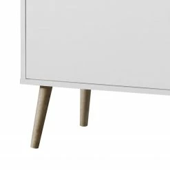 Mørteens Sideboard Sunndal - Gummibaum teilmassiv - Weiß / Eiche Hell -BÜROMÖBEL Verkaufsgeschäft sideboard sunndal gummibaum teilmassiv weiss eiche dekor 4753656