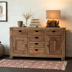 Wolf-Möbel Sideboard Yoga II - Sheesham massiv - Natur -BÜROMÖBEL Verkaufsgeschäft sideboard yoga ii sheesham massiv natur 524650
